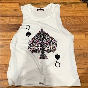Queen of hearts muscle tee
